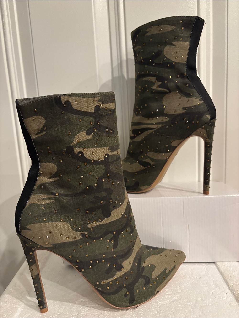 Steve Madden Women's Camo Pointed-Toe Stiletto Ankle Boot